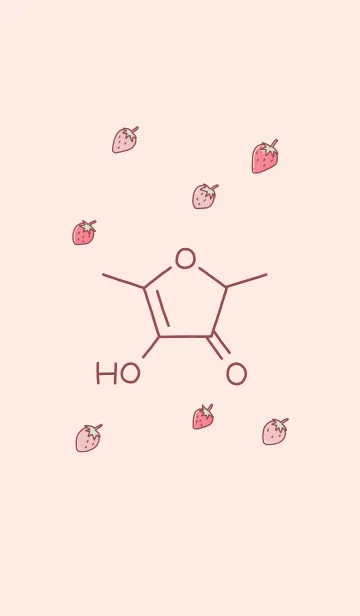 [LINE着せ替え] ゆるい手書きの苺の香り化学構造式の画像1