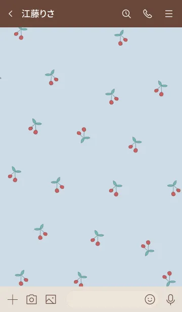 [LINE着せ替え] さくらんぼ / dusty blueの画像3