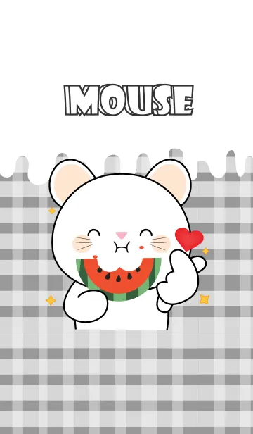 [LINE着せ替え] White Mouse is Enjoy Eating (jp)の画像1