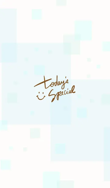 [LINE着せ替え] ブルー四角スマイルの画像1