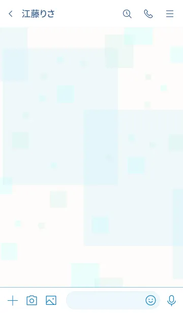 [LINE着せ替え] ブルー四角スマイルの画像3