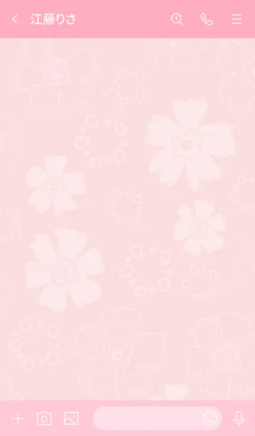 [LINE着せ替え] ナチュラル 花と丸 ピンク3の画像3