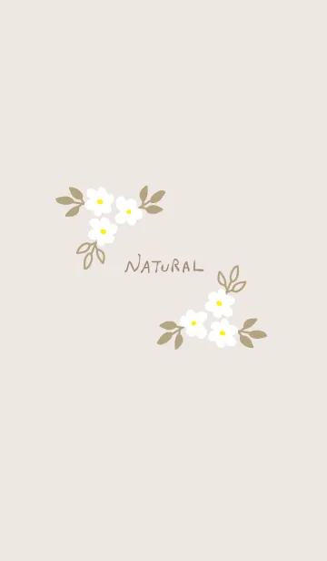 [LINE着せ替え] ナチュラル花くすみベージュの画像1