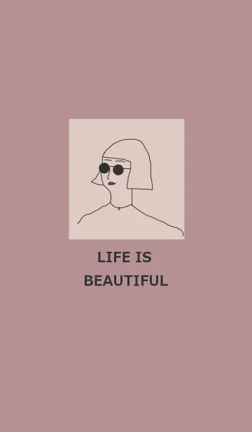 [LINE着せ替え] LIFE IS BEAUTIFUL =black pinkbeige=の画像1