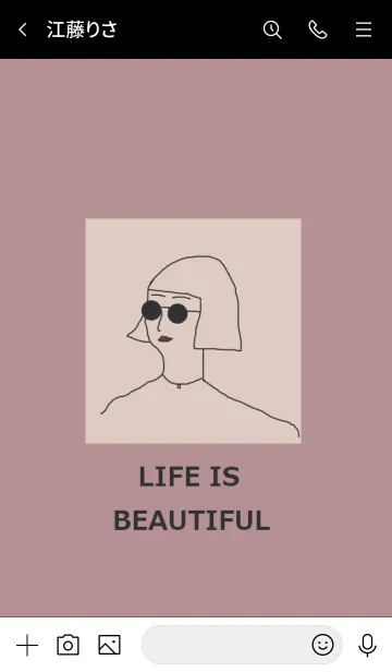 [LINE着せ替え] LIFE IS BEAUTIFUL =black pinkbeige=の画像3