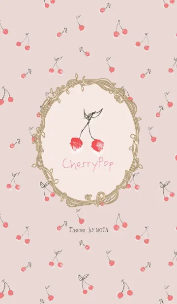 [LINE着せ替え] cherry pop -pink beige-の画像1