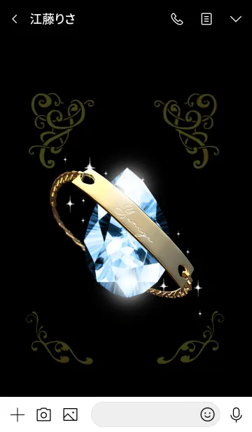 [LINE着せ替え] ゆりあさんのジュエリーゴールドブレスの画像3