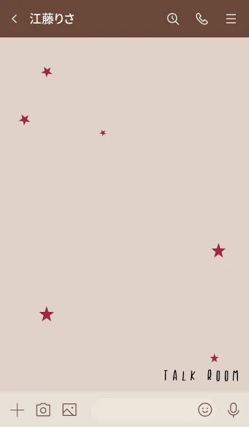 [LINE着せ替え] ベージュボルドー:願い星 シンプル着せ替えの画像3