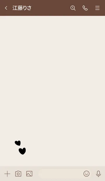 [LINE着せ替え] シンプル ハート 黒×ベージュの画像3