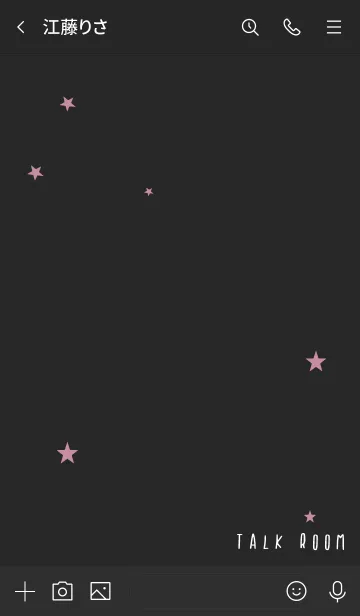 [LINE着せ替え] 黒とピンク : 願い星のシンプル着せ替えの画像3