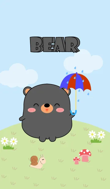 [LINE着せ替え] Love Cute Fat Black Bear Theme (jp)の画像1