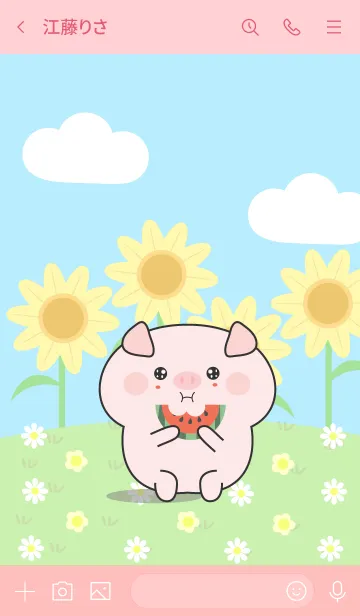 [LINE着せ替え] Happy Lovely Pig Theme (jp)の画像3