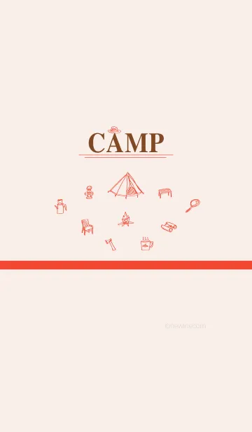 [LINE着せ替え] CAMP ecru redの画像1