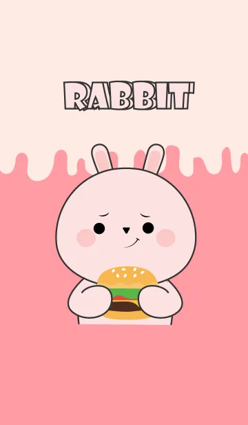 [LINE着せ替え] Pink Rabbit is Enjoy Eating (jp)の画像1