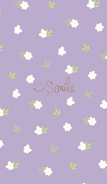 [LINE着せ替え] 白い小花 パープル7の画像1