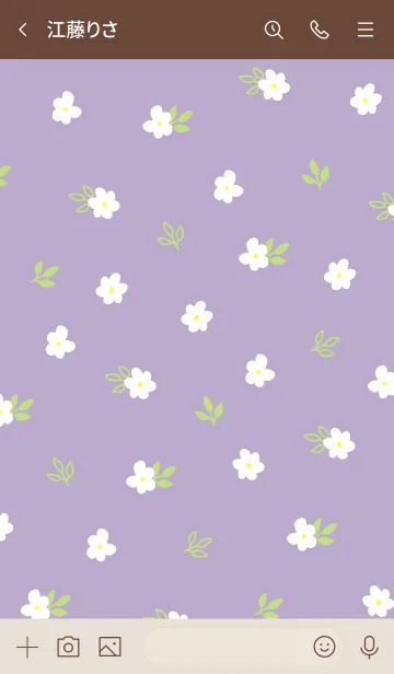 [LINE着せ替え] 白い小花 パープル7の画像3
