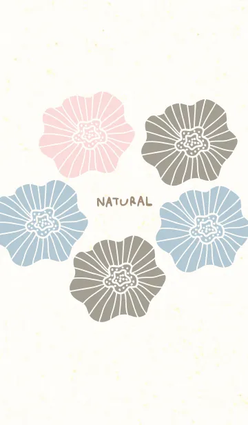 [LINE着せ替え] お花5つ くすみカラー3の画像1