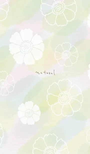 [LINE着せ替え] 花 水彩 緑5の画像1