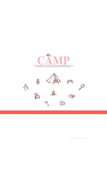 [LINE着せ替え] CAMP white redの画像1