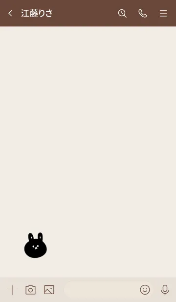 [LINE着せ替え] シンプル うさぎ 黒×ベージュの画像3