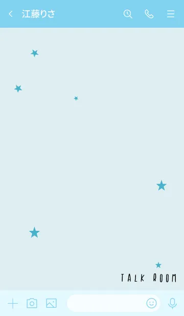 [LINE着せ替え] 青 : 願い星のシンプル着せ替えの画像3