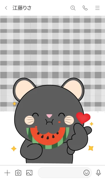 [LINE着せ替え] Black Mouse is Enjoy Eating (jp)の画像3