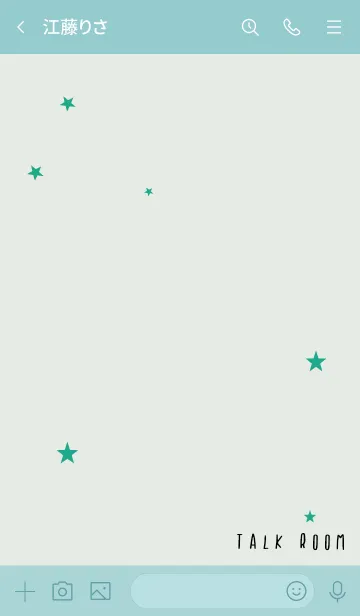 [LINE着せ替え] 青緑 : 願い星のシンプル着せ替えの画像3