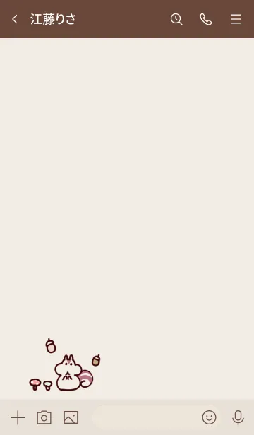 [LINE着せ替え] シンプル りす ベージュの画像3