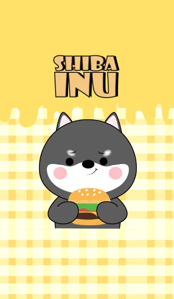 [LINE着せ替え] Black Shiba Inu is Enjoy Eating (jp)の画像1