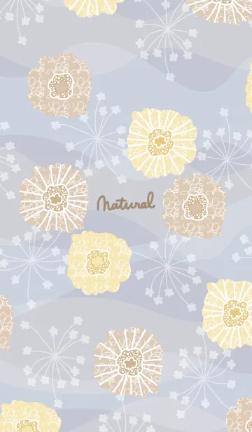 [LINE着せ替え] ベージュ系 花 パープル2の画像1