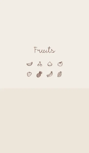 [LINE着せ替え] Fruits ivory brownの画像1