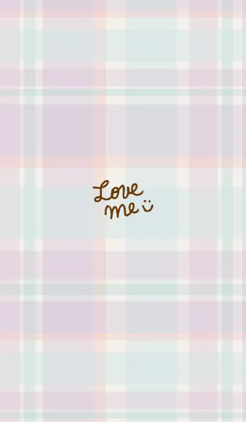 [LINE着せ替え] チェック柄 紫 スマイル付き4の画像1