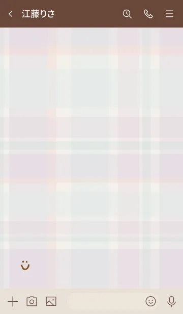 [LINE着せ替え] チェック柄 紫 スマイル付き4の画像3
