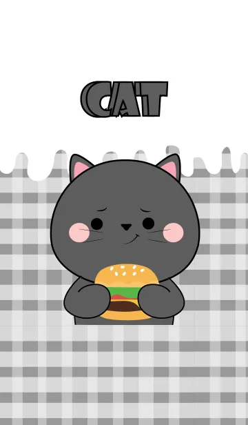 [LINE着せ替え] Black Cat is Enjoy Eating (JP)の画像1