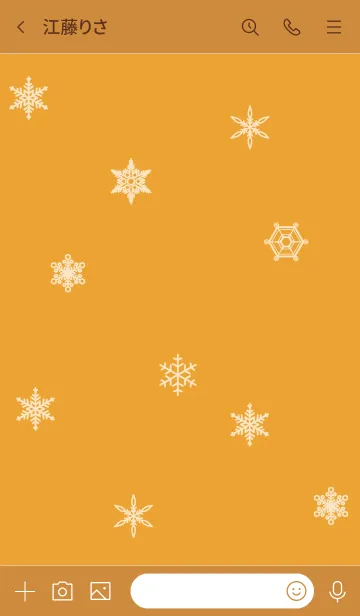 [LINE着せ替え] オレンジ : シンプルかわいい雪結晶の画像3