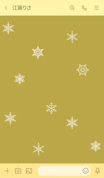 [LINE着せ替え] くすみきいろ : シンプルかわいい雪結晶の画像3