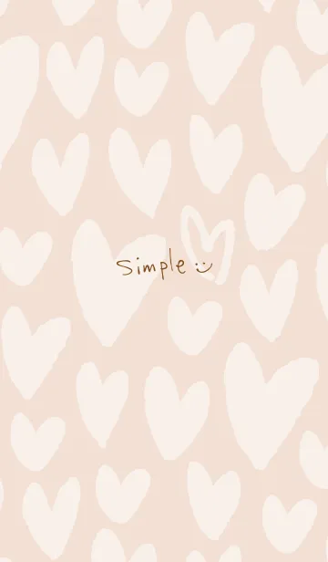 [LINE着せ替え] ハートたくさんベージュ3の画像1