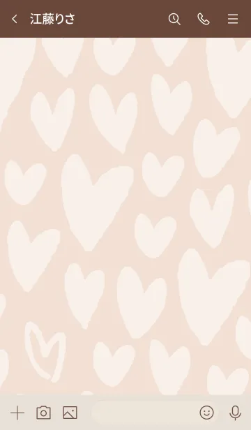 [LINE着せ替え] ハートたくさんベージュ3の画像3