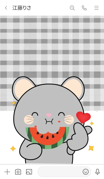 [LINE着せ替え] Grey Mouse is Enjoy Eating (JP)の画像3