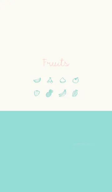 [LINE着せ替え] Fruits aquamarine ivoryの画像1