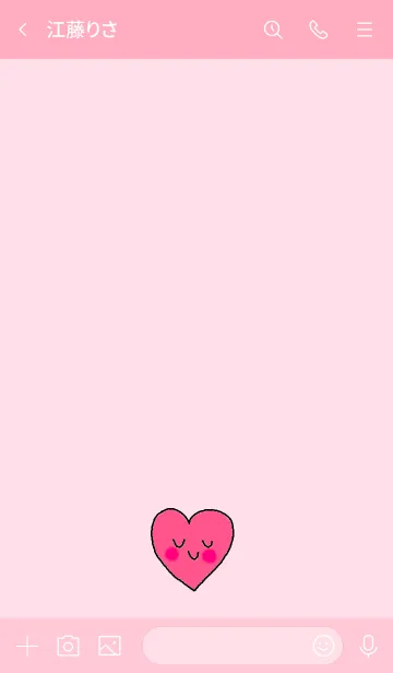 [LINE着せ替え] シンプルピンクハートフェイスx ピンクの画像3