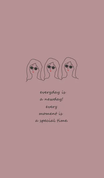 [LINE着せ替え] everyday is a newday (black pinkbeige)の画像1