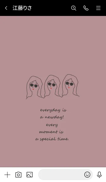 [LINE着せ替え] everyday is a newday (black pinkbeige)の画像3