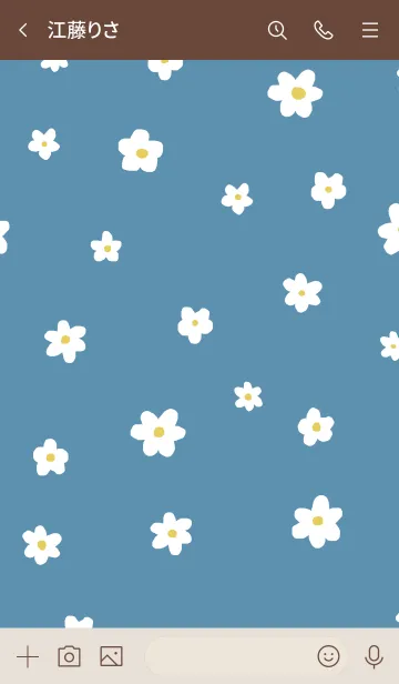 [LINE着せ替え] flower pattern / dusty blueの画像3