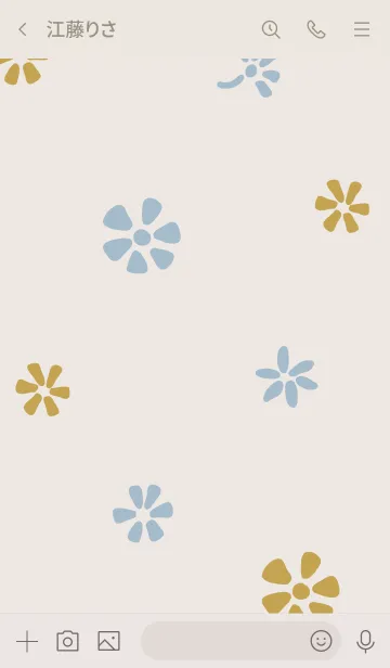 [LINE着せ替え] 小花たくさん ベージュ2の画像3
