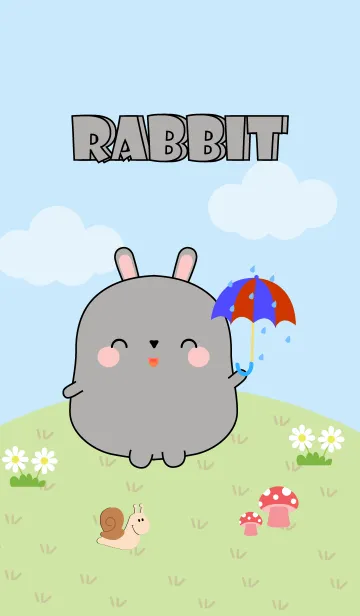 [LINE着せ替え] Love Cute Fat Gray Rabbit Theme (jp)の画像1