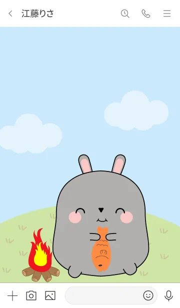 [LINE着せ替え] Love Cute Fat Gray Rabbit Theme (jp)の画像3