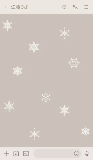 [LINE着せ替え] ベージュとピンク :シンプルかわいい雪結晶の画像3