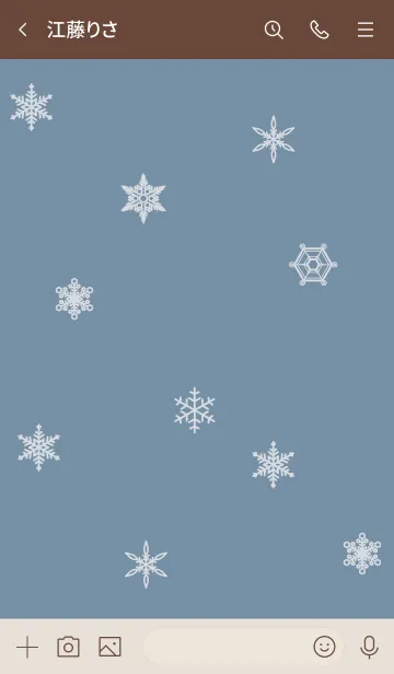 [LINE着せ替え] くすみブルー : シンプルかわいい雪結晶の画像3