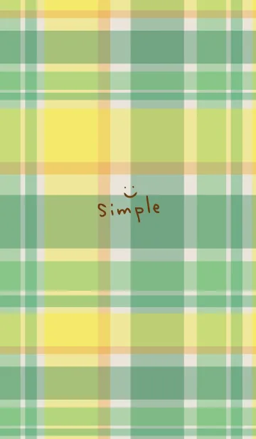 [LINE着せ替え] チェック柄 緑 スマイル付き3の画像1
